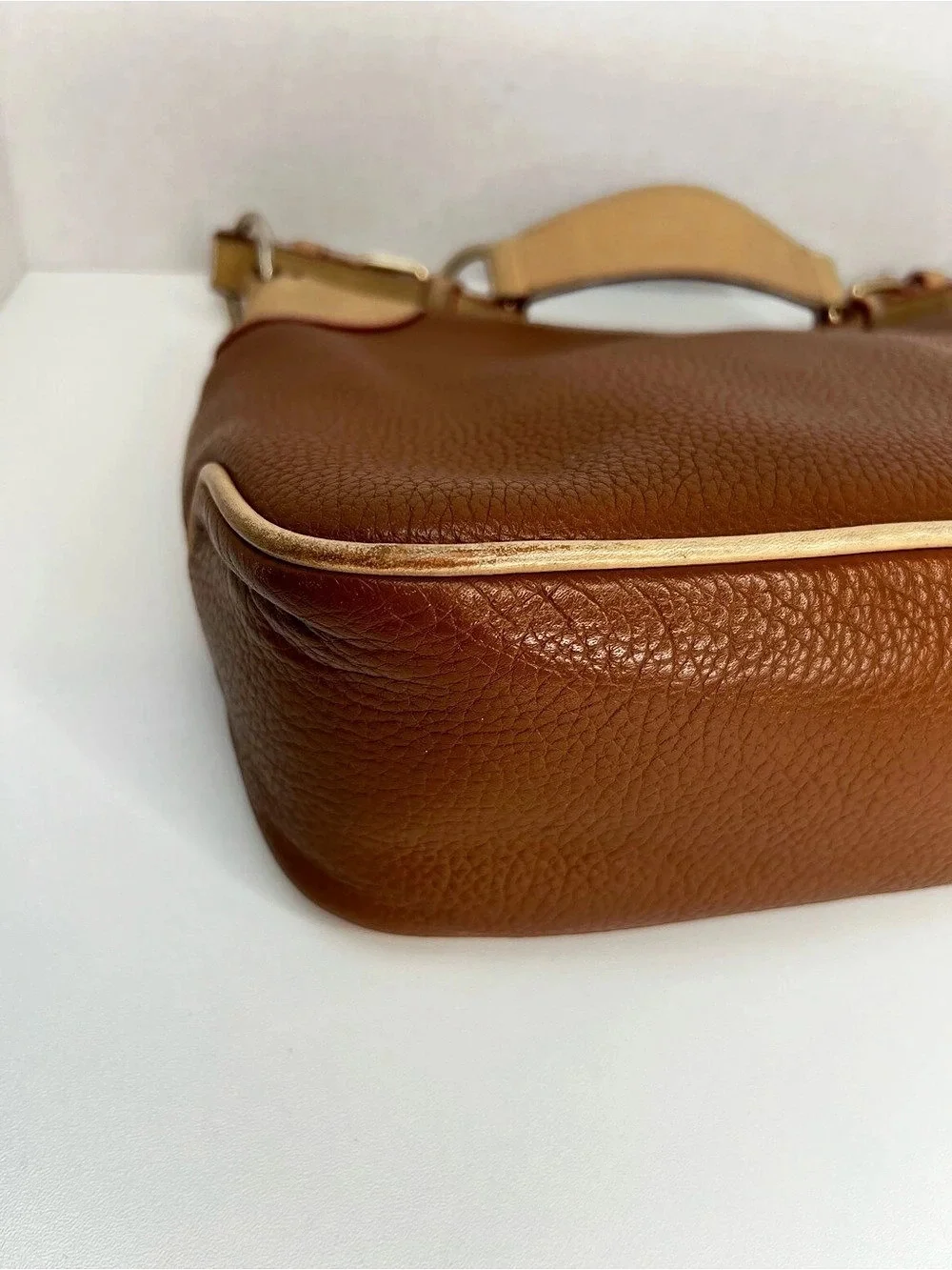 Dooney & Bourke Pebble Grain Hobo Leather Shoulder Bag Brown & Tan